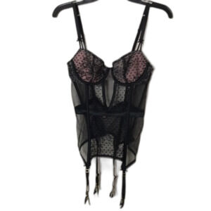Victoria’s Secret black lace corset sheer lingerie top size small
